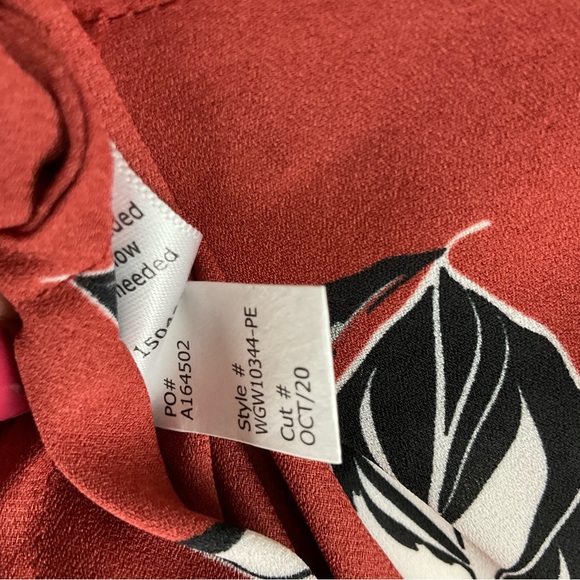 NWT 41 Hawthorn Lakynn Lattice Detail Button Back Blouse Burnt Orange Fl… - Picture 6 of 7